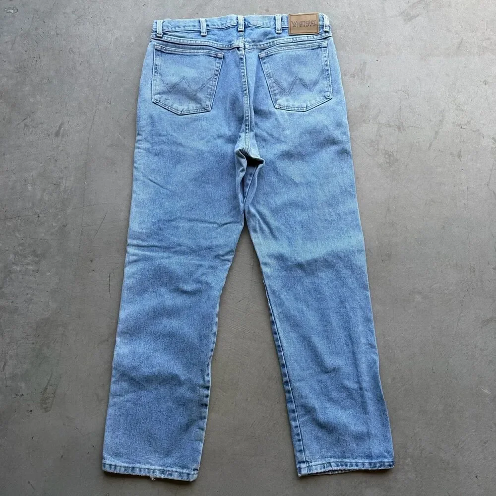 Wrangler Rugged Wear Jeans Mens 35 x 32 Denim Relaxed Fit Western 35001AI Blue